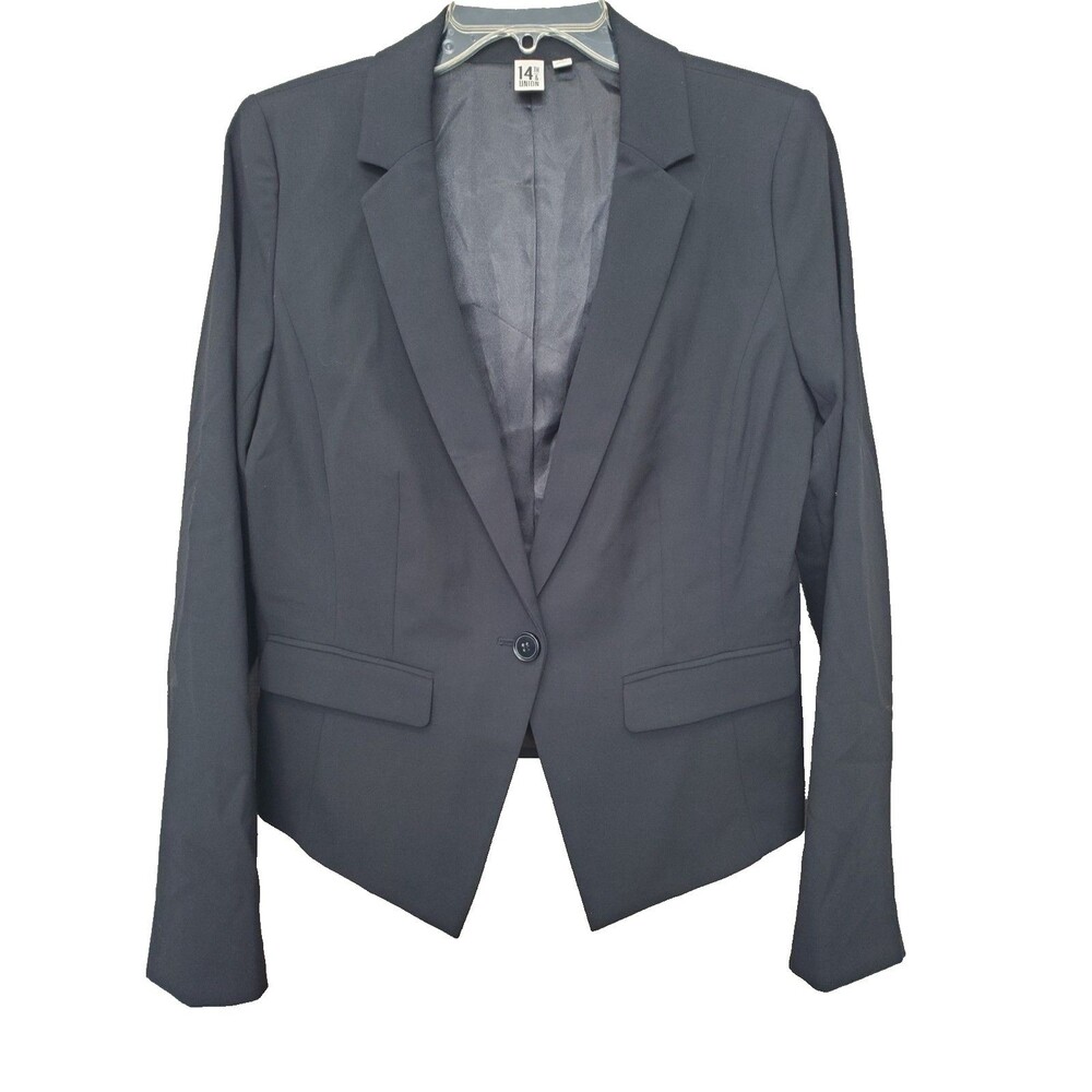 14th & Union Black Long Sleeve One-Button Blazer Size Medium
